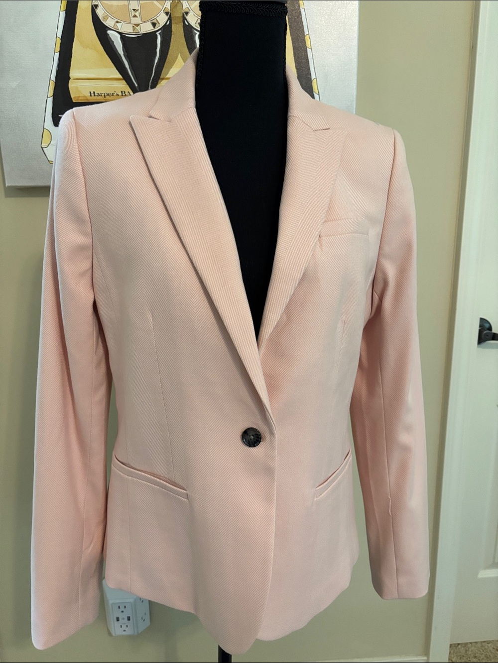 Banana Republic Light Blush Pink Single-Button Blazer